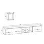 Hanah Home Mueble TV Roble Zafiro 180cm Ancho, Estante Pared 25cm, Cómoda 50cm